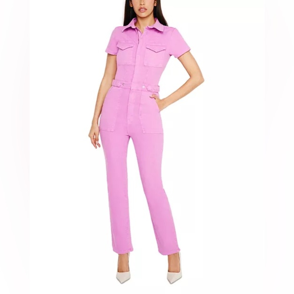 GOOD AMERICAN Fit For Success Jumpsuit Size Medium Mineral Lollipop - Picture 2 of 6